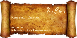 Keszei Csaba névjegykártya